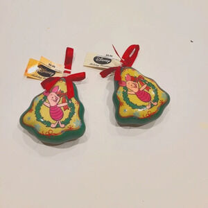 Disney Christmas Ornament Winnie The Pooh Piglet lot of 2